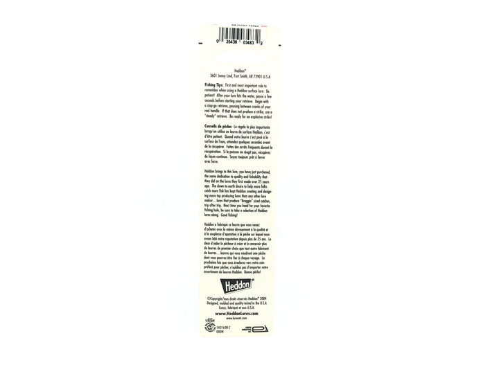 Heddon Crazy Crawler, Blue Sparkle Color on Card