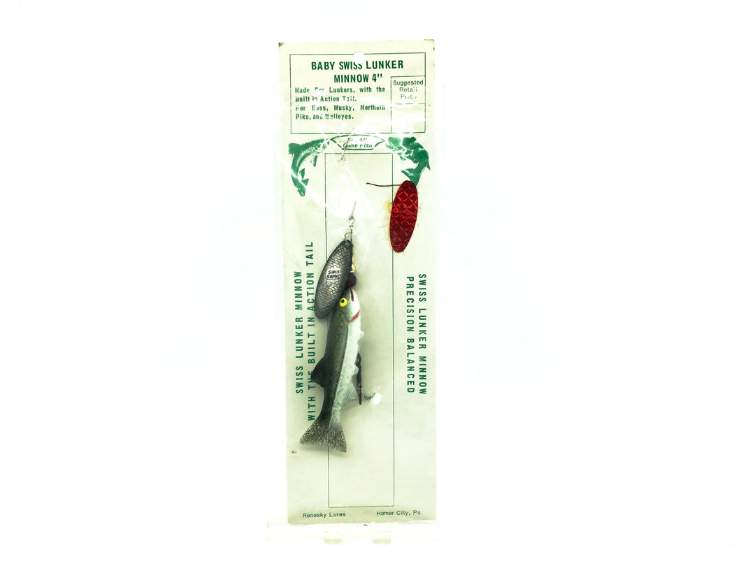 Renosky Baby Swiss Lunker Minnow 4", Baby Bass Color on Card