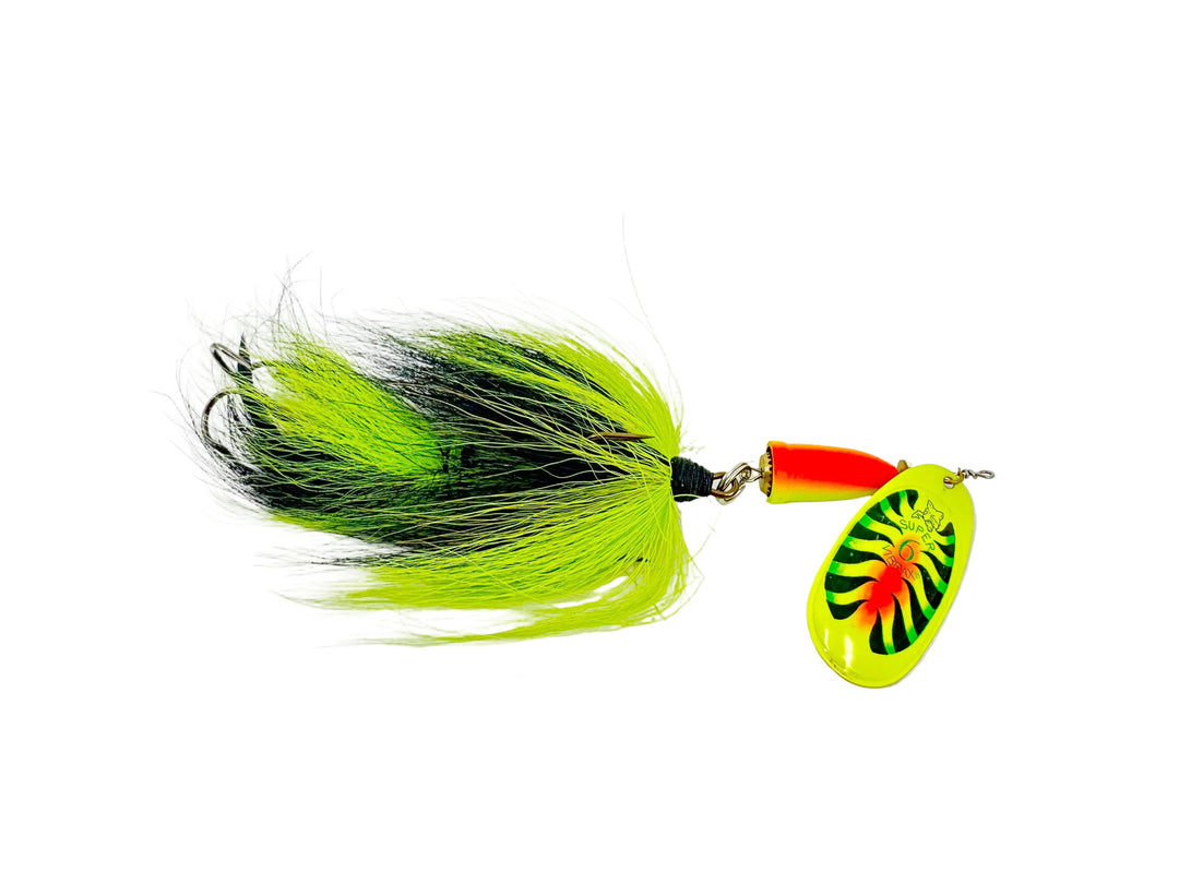Blue Fox Tandem Super Vibrax #6 Spinner, Firetiger/Chartreuse & Black Bucktail Color