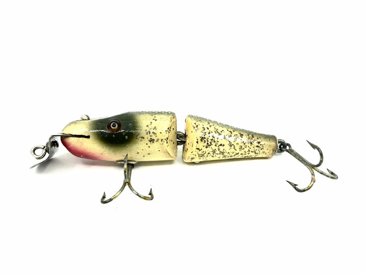 Creek Chub 2700 Baby Jointed Pikie Minnow in Silver Flash Color 2718 Wooden Lure Glass Eyes