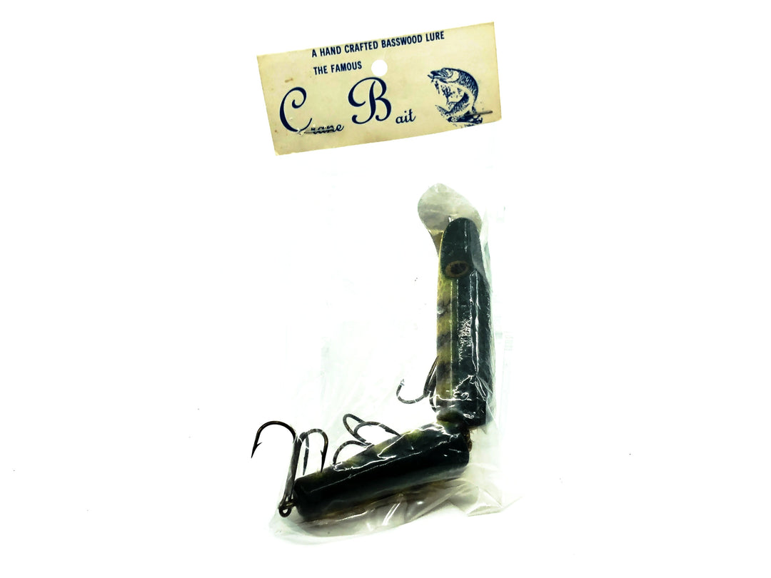Crane Jointed Pikie Musky Lure, Green Perch/White Belly Color on Card