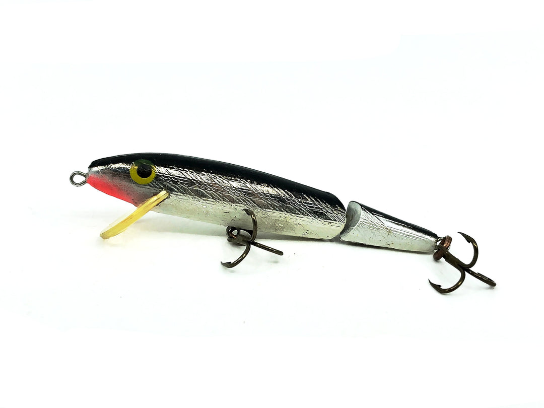Rebel Jointed Floating Minnow J50, #01 Silver/Black Back Color.