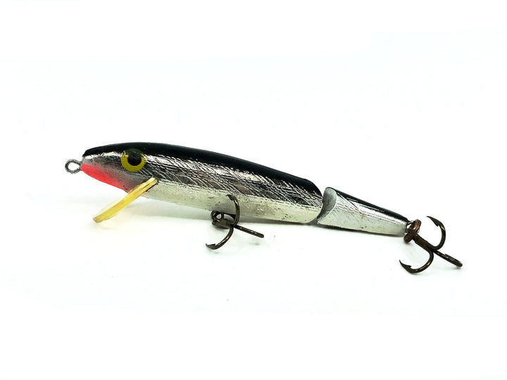 Rebel Jointed Floating Minnow J50, #01 Silver/Black Back Color.