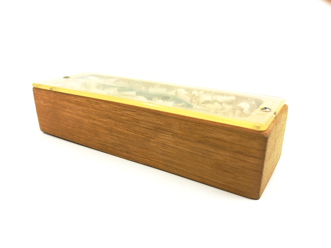 Sugar Pine Wood Walker "Signed" Charles Campbell, Green Scale Color with Box