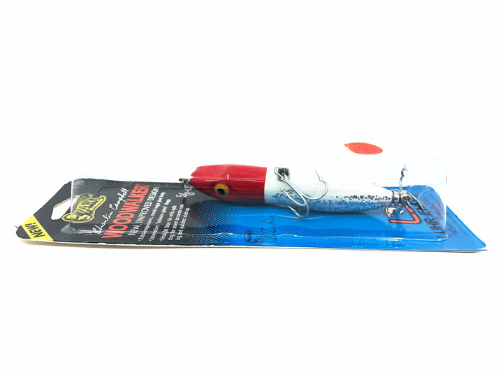 Luhr-Jensen Ozark Woodwalker, Red Head/White/Silver Flitter Color on Card