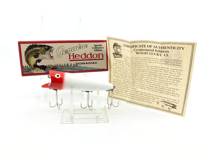 Heddon Centennial Edition Wood Lucky 13 New in Box NO. X2500W-RH-Red Head