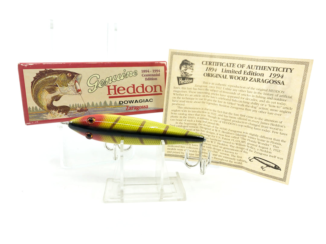 Heddon Centennial Edition Wood Zaragossa New in Box NO. X6500W-L - Perch
