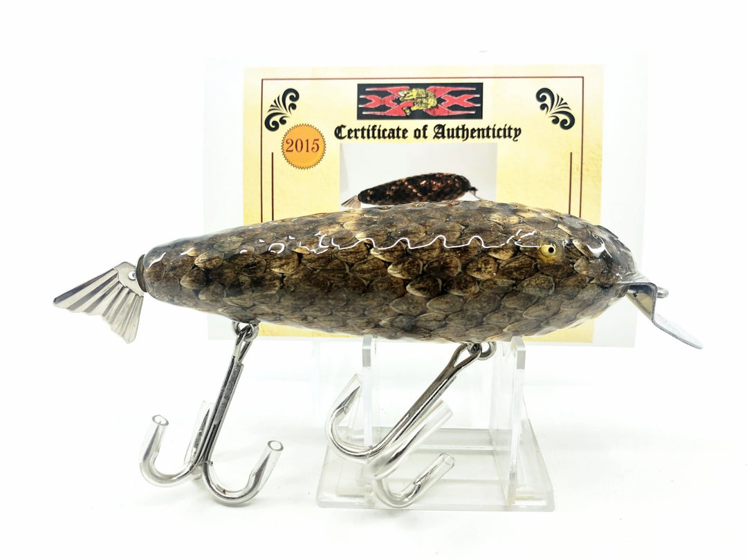 Musky Dan (XXX Lures) Wiggler, Real Rattlesnake Skin Finish w/COA