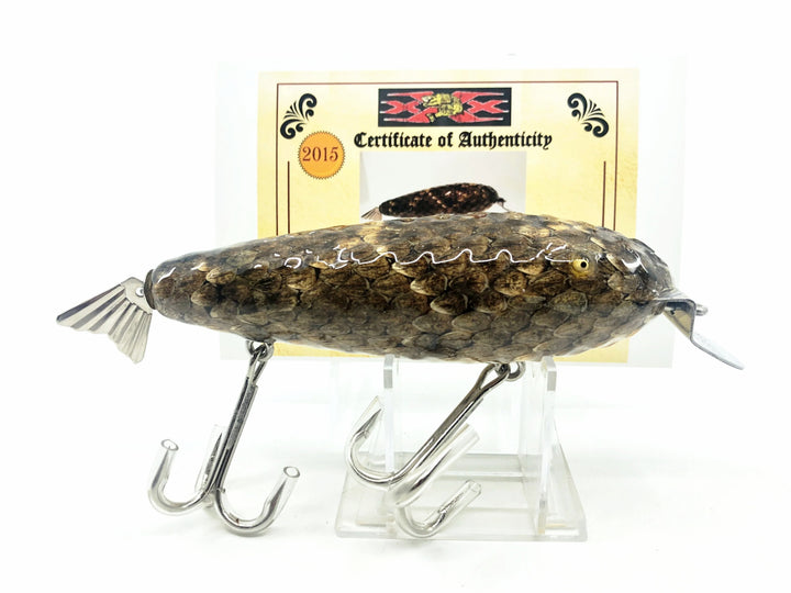 Musky Dan (XXX Lures) Wiggler, Real Rattlesnake Skin Finish w/COA
