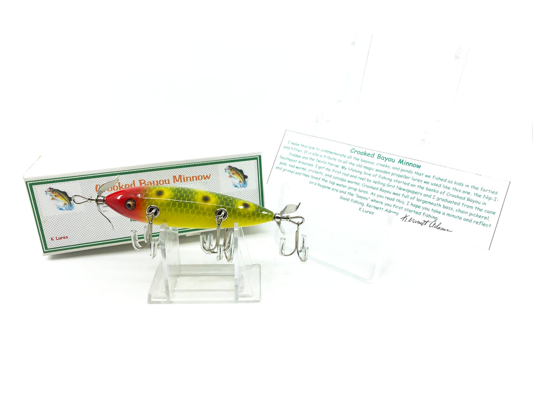 Crooked Bayou Minnow - 5 Hook- Green Scale/Frog/Red Head Color 28 - 2009