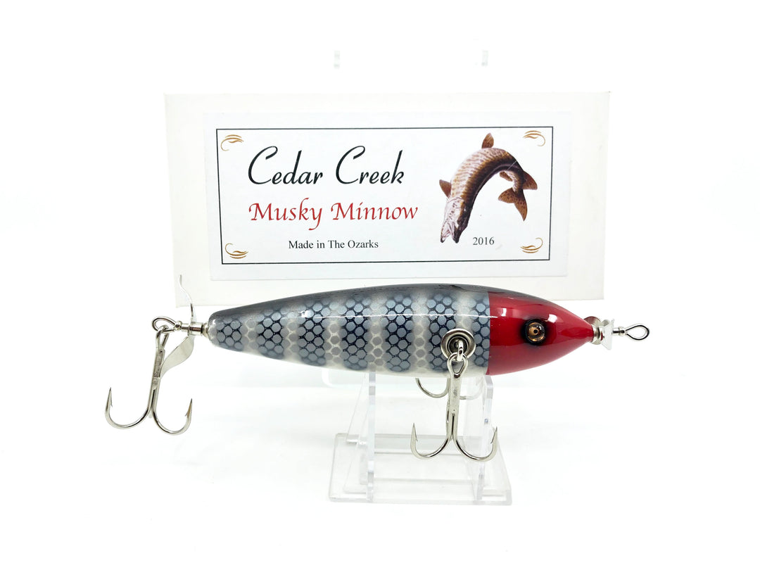 Cedar Creek Musky Minnow Red Head Gray Scale Color 2016 - Special Order