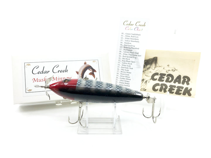 Cedar Creek Musky Minnow Red Head Gray Scale Color 2016 - Special Order