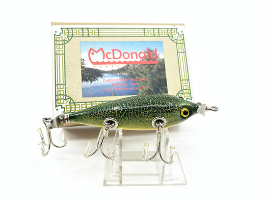 McDonald Custom Lures McMinnow in Verde Crackle Color with Box