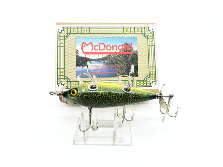 McDonald Custom Lures McMinnow in Verde Crackle Color with Box