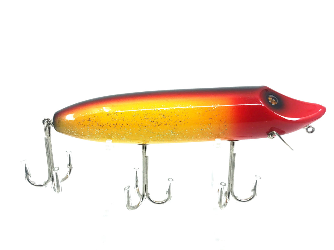 Musky Dan (XXX Lures) Musky Vamp, Red Head/Yellow/Flitter Color