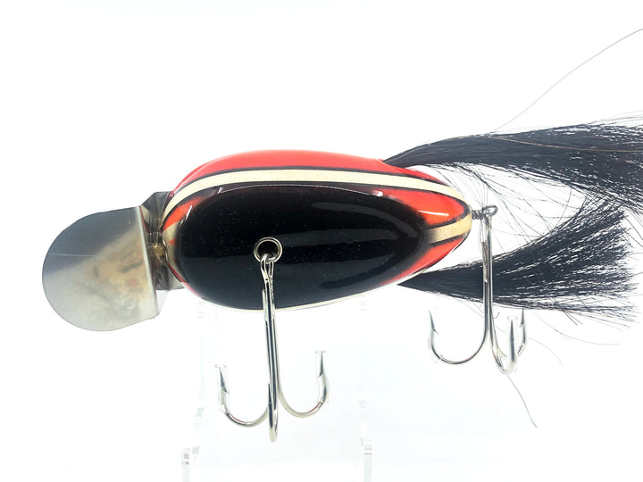 Musky Dan (XXX Lures) Giant Dingbat 5 1/2", Orange/Black & White Stripes w/COA