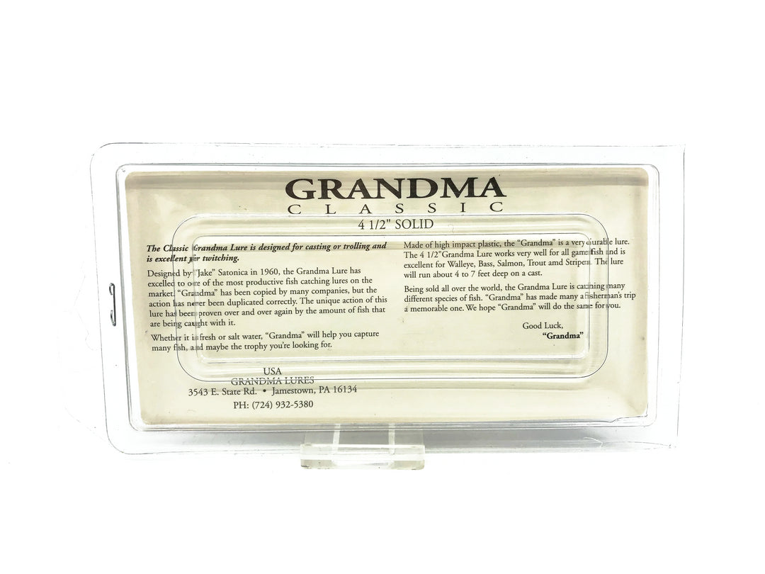 Grandma Classic 4 1/2", White/Black Dashes Color on Card
