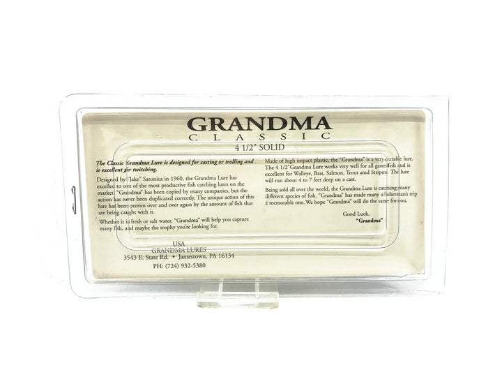 Grandma Classic 4 1/2", White/Black Dashes Color on Card