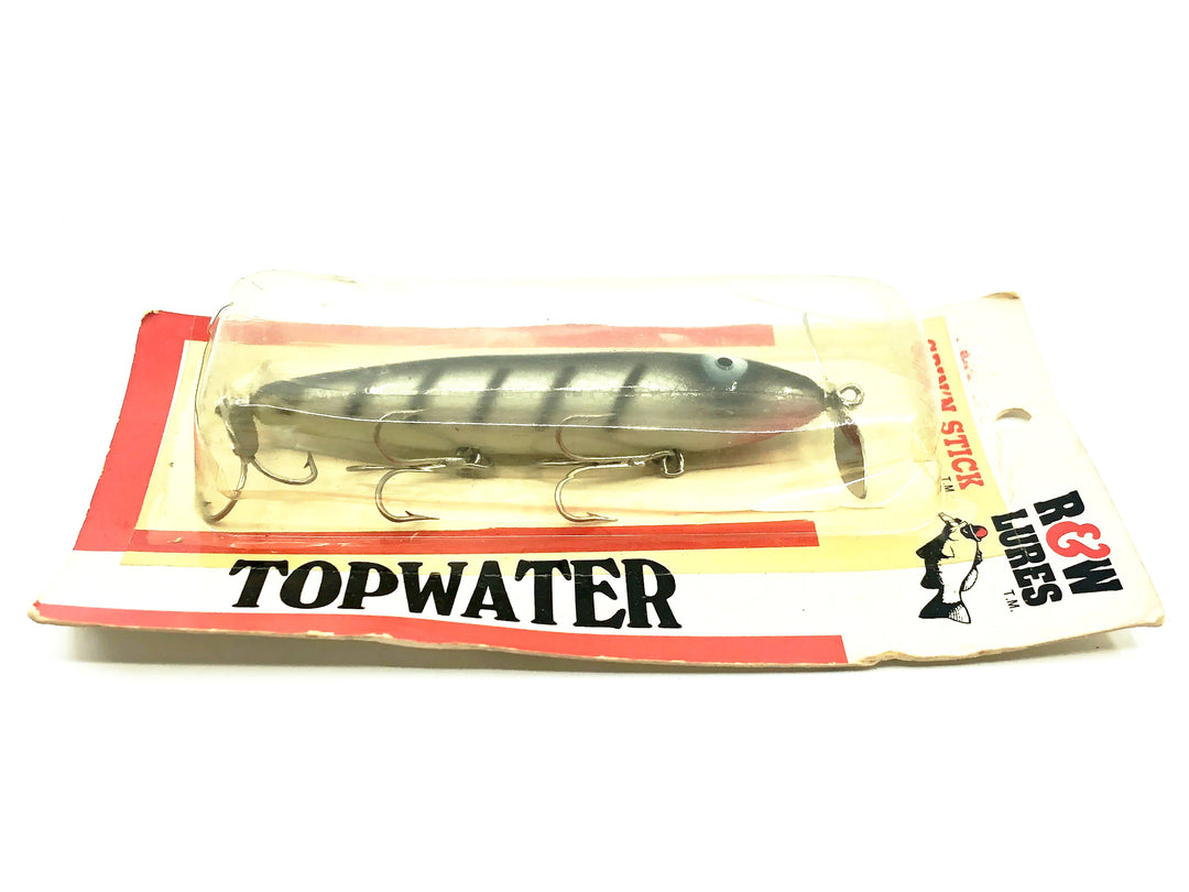 R&W Spin'n Stick Topwater, Silver Scale/Black Ribs Color on Card