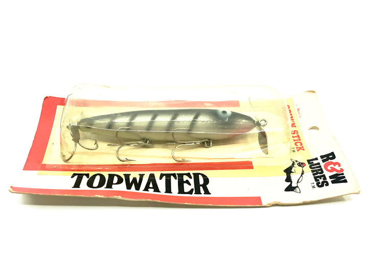 R&W Spin'n Stick Topwater, Silver Scale/Black Ribs Color on Card
