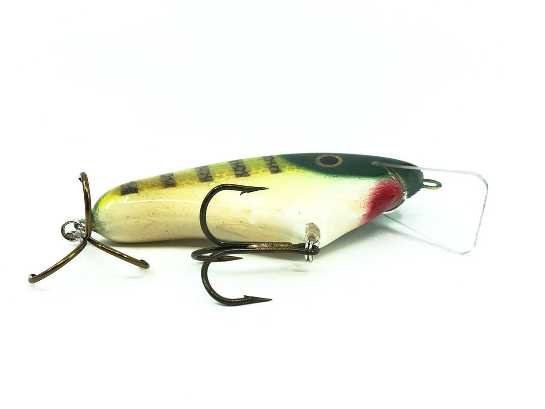Crane 105 Musky Bait, Green Perch/White Belly Color