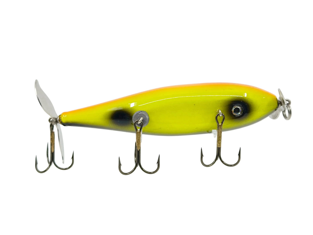 Musky Injured Minnow, Chartreuse/Black Color