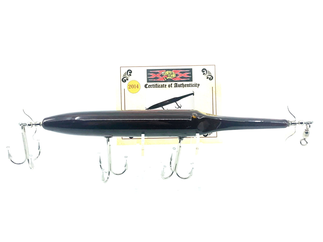 Musky Dan (XXX Lures) Husky Gar Minnow 9", Mexican rosewood Color -2014 w/COA