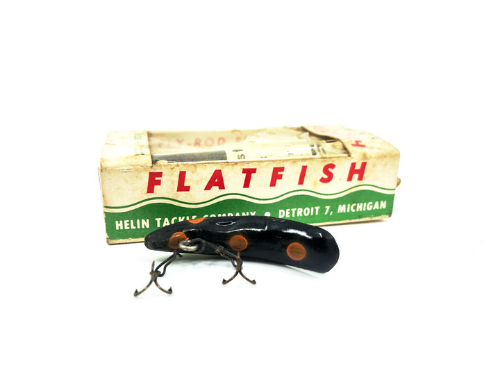 Vintage Helin Flatfish F5, BL Black/Orange Spots Color with Box