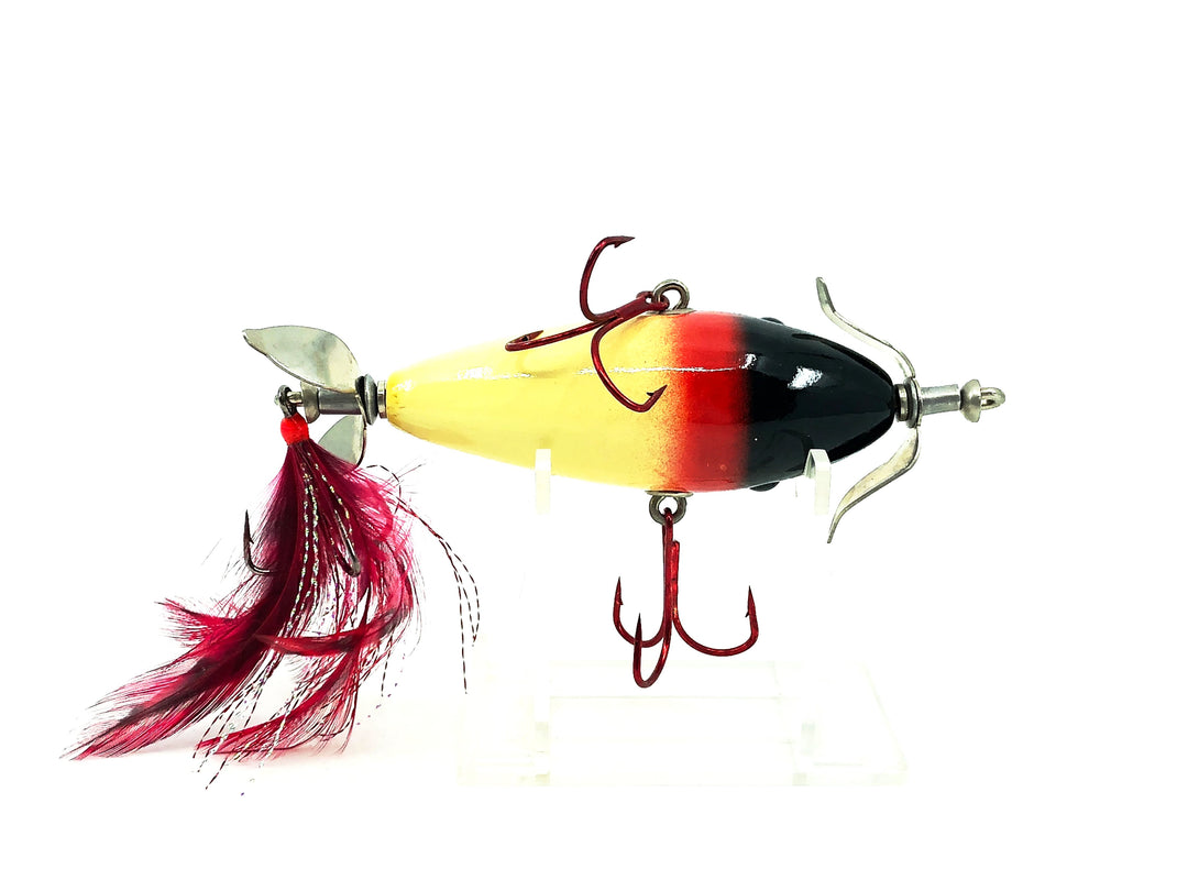 Contemporary 3 Hook Minnow, Black & Red Head/White Body Color