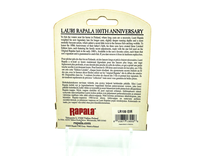 Rapala 100th Anniversary Model LR-100, EIR Silver Olive Color with Box