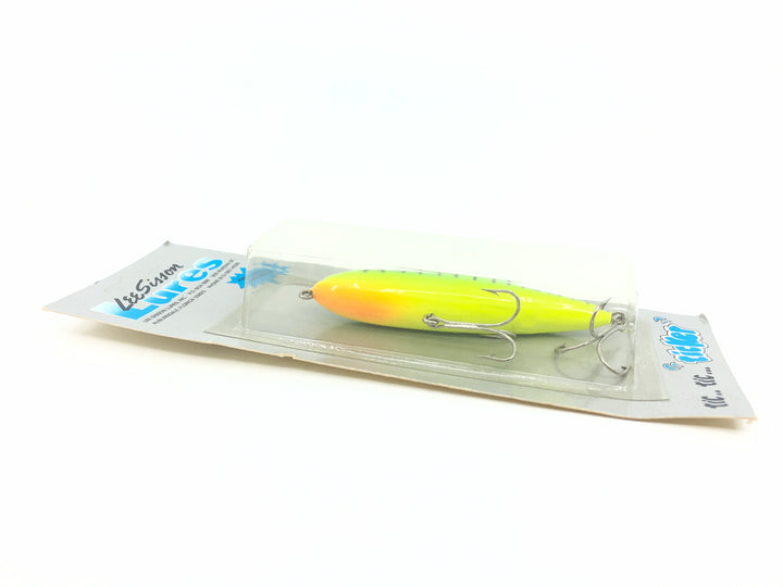 Lee Sisson Ticker Topwater Wood Walker, Fire Tiger Color on Card
