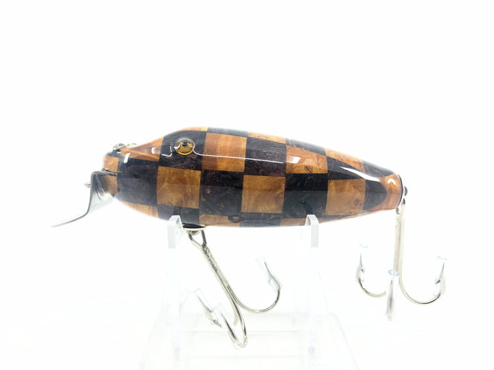 Musky Dan (XXX Lures) Pikie, Dyed Maple Burl Checkered Pikie Color with COA