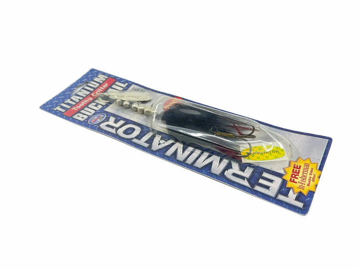 Terminator Titanium Toothy Critter Bucktail, Black/Silver Color on Card