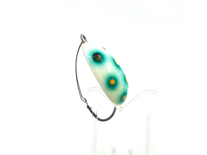 Musky Dan (XXX Lures) Fly-Rod Frog, White/Blue &amp; Yellow Dots