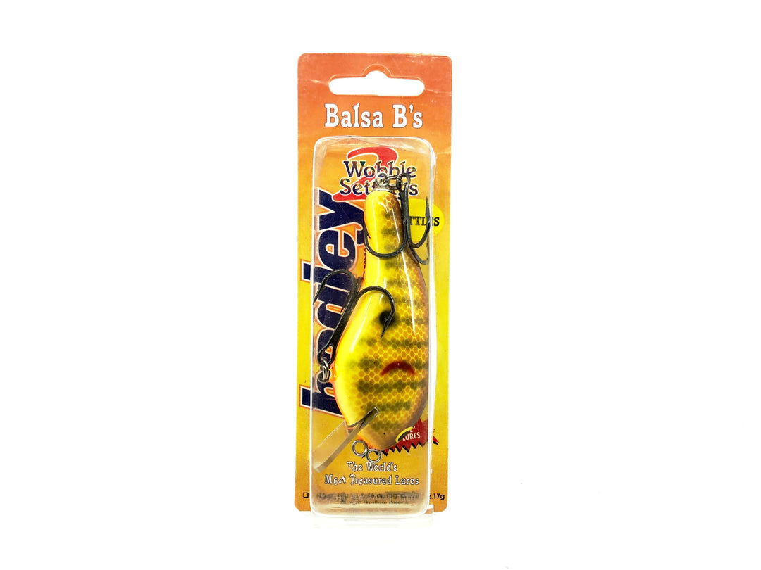 Bagley Balsa BB3 B3, DC9 Dark Crayfish on Chartreuse Color, "2 Wobble Settings" Model on Card