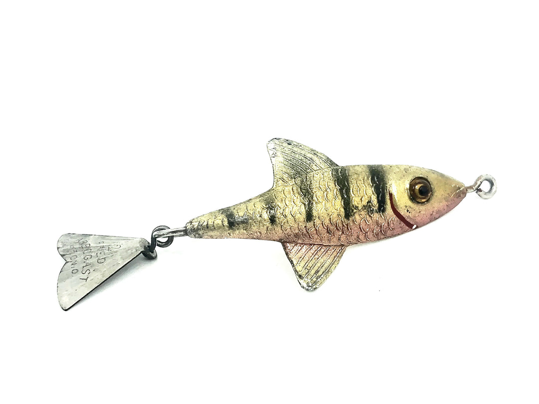 Arbogast Tin Liz Glass Eye, Perch - Early, Great condition!