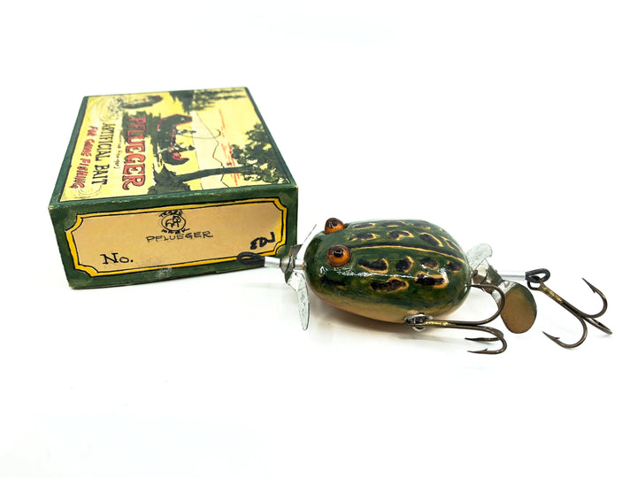 Reproduction Pflueger 1975 Kent Floater Frog, Green Frog Color-EDJ