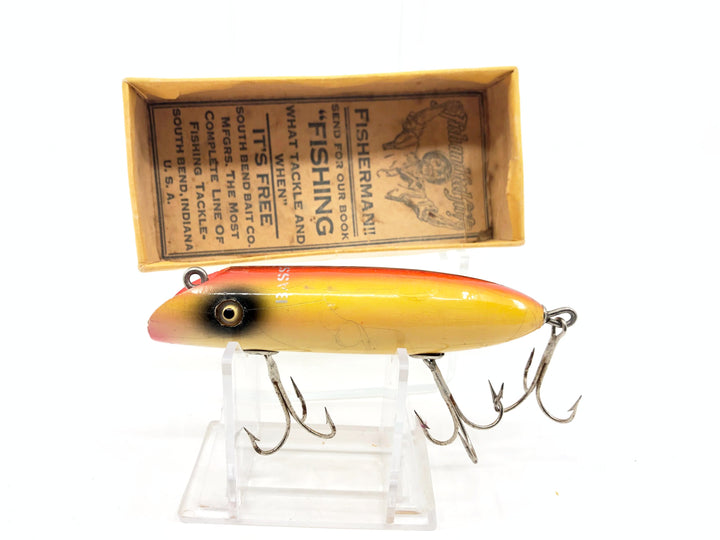 South Bend Bass Oreno 973-RAIN Rainbow Color in Red Sky Pine Tree Box 1920's