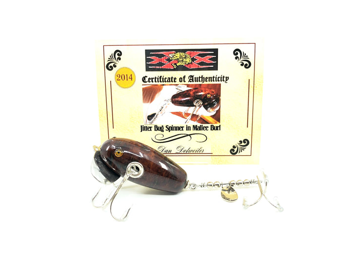 Musky Dan (XXX Lures) Jitterbug Spinner in Mallee Burl w/COA
