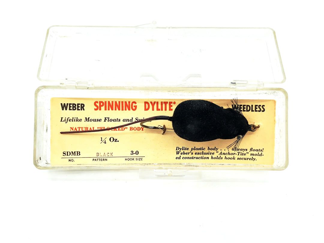 Weber Weedless Spinning Dylite Mouse Black Flocked Color with Box Old Stock 1/4 oz Size