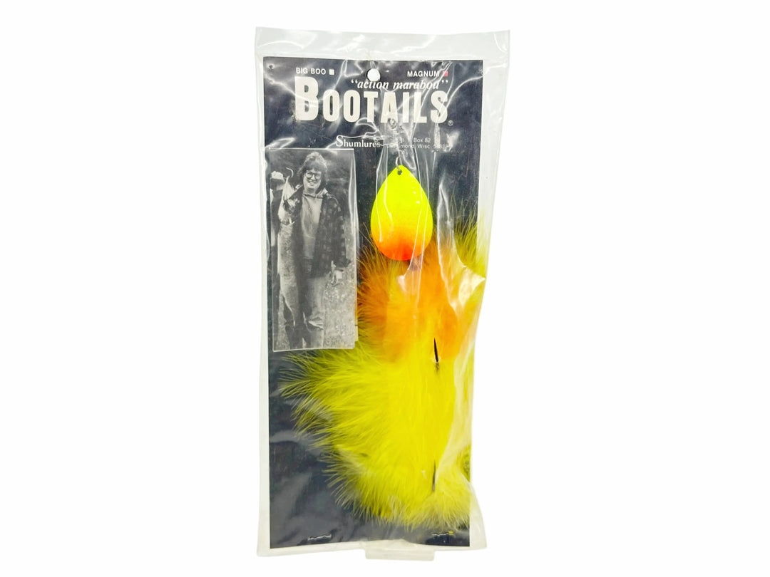 Shumlures Magnum Bootails, Orange/Fluorescent Yellow Color on Card