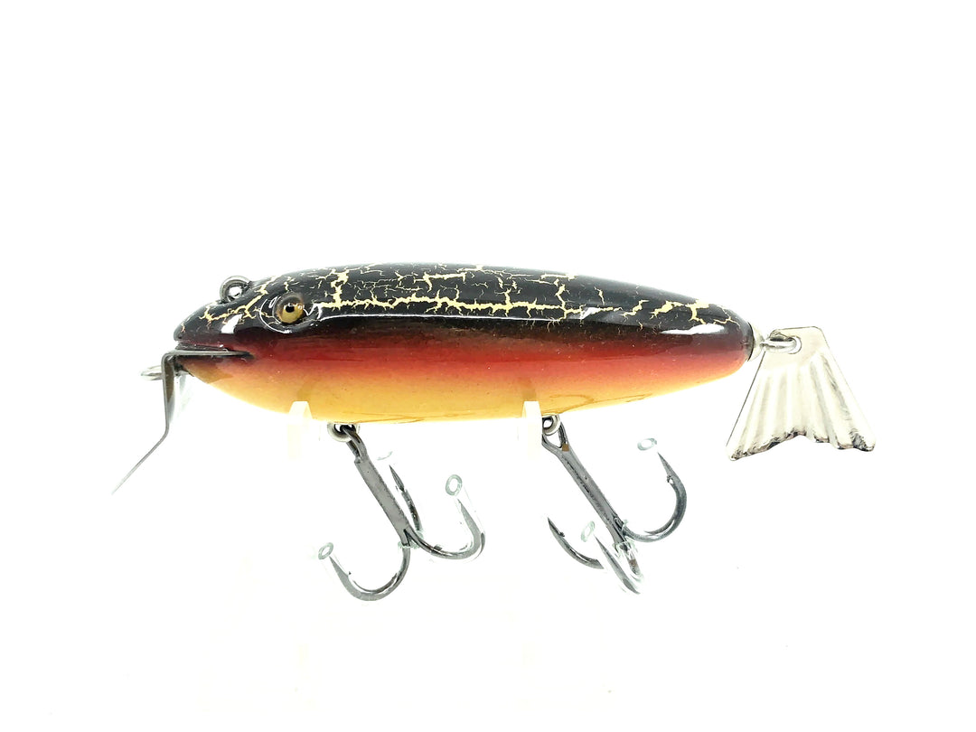 Musky Dan (XXX Lures) Deluxe Wagtail Chub, Red/Yellow/Black Crackle Back