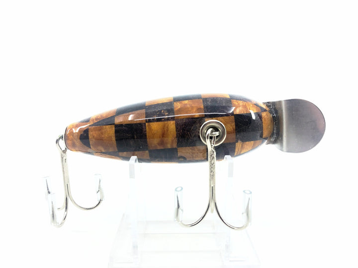 Musky Dan (XXX Lures) Pikie, Dyed Maple Burl Checkered Pikie Color with COA