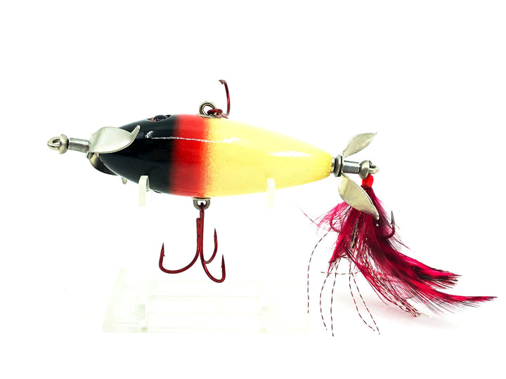 Contemporary 3 Hook Minnow, Black & Red Head/White Body Color