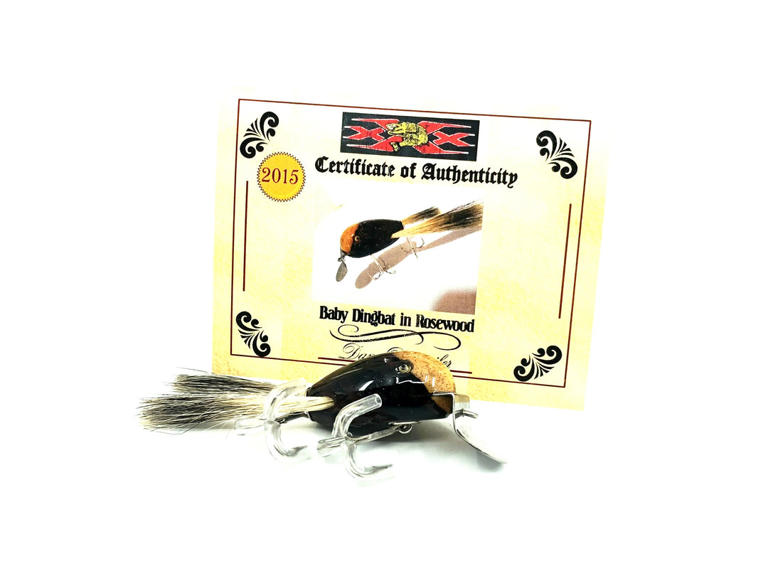Musky Dan (XXX Lures) Baby Dingbat in Rosewood w/COA