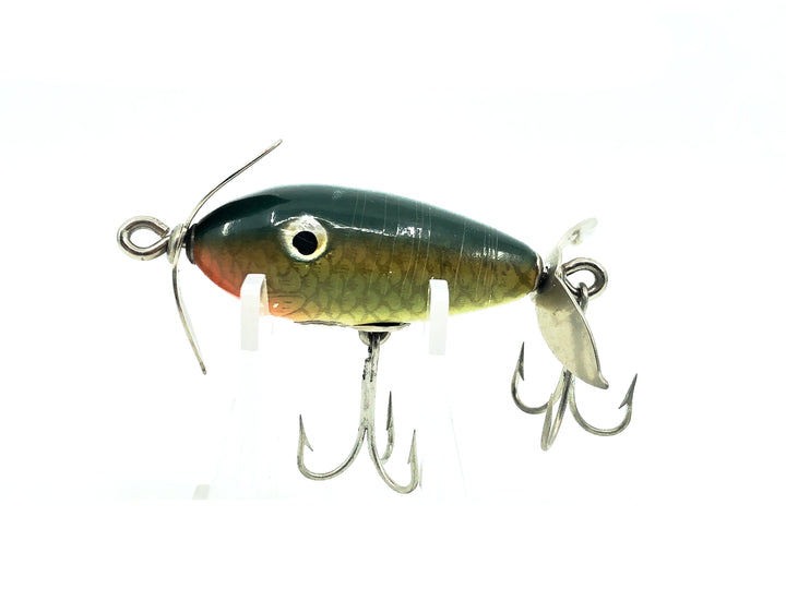 Shakespeare Midget Spinner, Black/Green and Red Scale Color