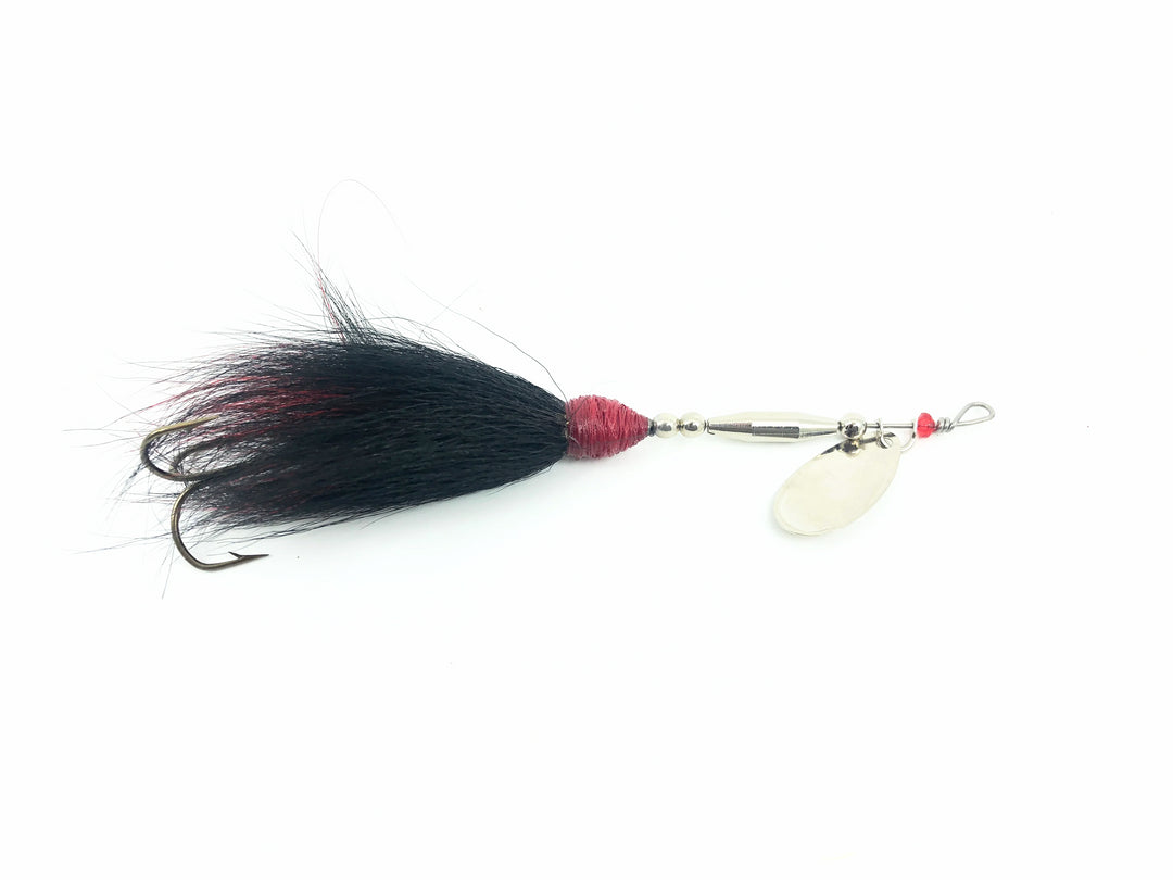 Pike Bucktail Spinner, Silver Blade/Black Tail Color - French Blade 1oz