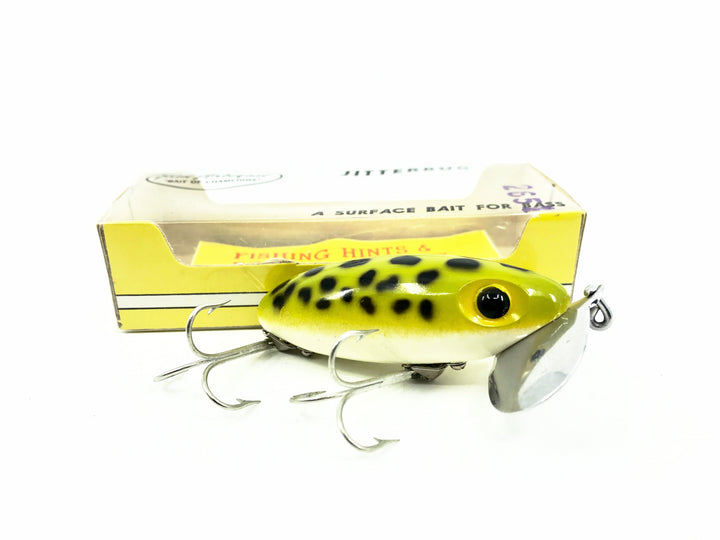 Arbogast Jitterbug 5/8oz, F Frog Color with Box, Bugged-Eyed Model