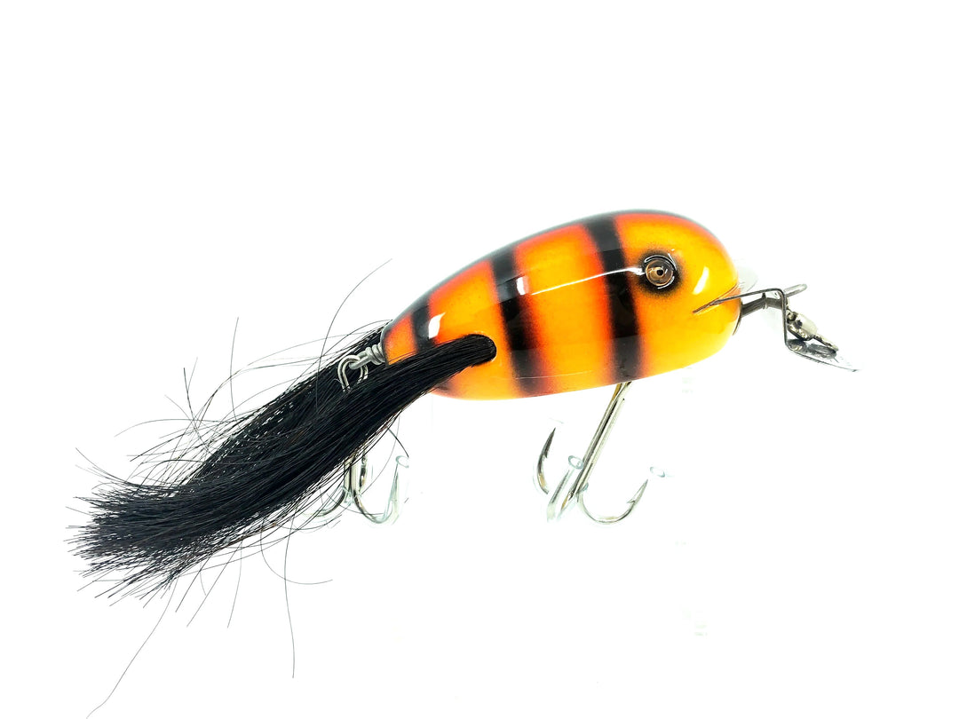 Musky Dan (XXX Lures) Husky Dingbat, Orange/Black & Red Ribs Color