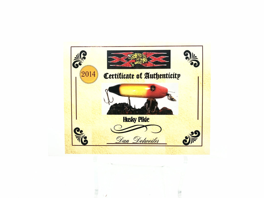 Musky Dan (XXX Lures) Husky Pikie, Red Head/White Flitter/Black Color